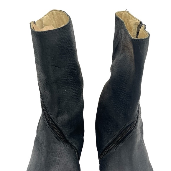 MA+ Maurizio Amadei Spiral Side Zip Boot S1G3Z Black Distressed Leather 8.5-9 39 - Picture 7 of 15